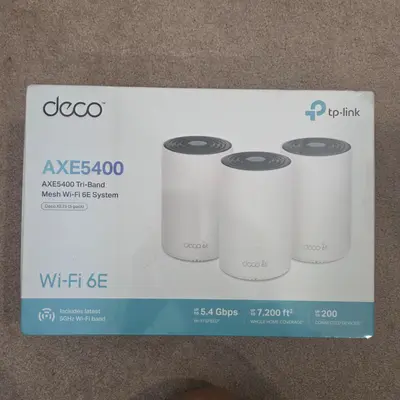 TP-Link Deco XE75 Pro AXE5400 Wi-Fi 6E Mesh System, 3-Pack, White