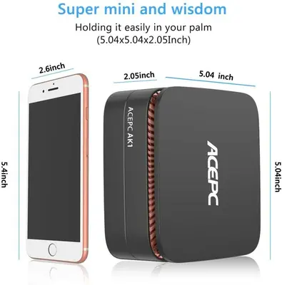ACEPC AK1 Mini PC, Celeron, 4GB/64GB eMMC, Windows 10, 4K photo 4