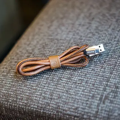 Solove 3.3 ft Micro USB Cable, Handsewn PU Leather photo 2
