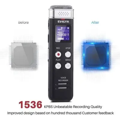 EVISTR 16GB Digital Voice Recorder, Voice Activated with Playback photo 5