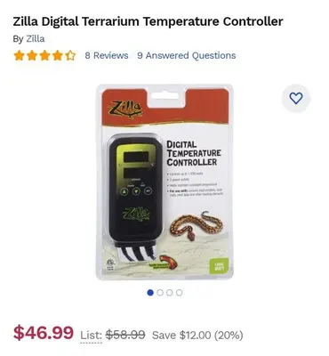 Zilla Digital Terrarium Temperature Controller, 1000W photo 4