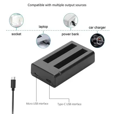 Fast Dual Battery Charger for Insta360 ONE X3 photo 3