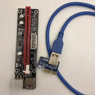 PCI-E 1x to 16x Powered USB 3.0 Riser Extender Card for GPU Mining photo 2