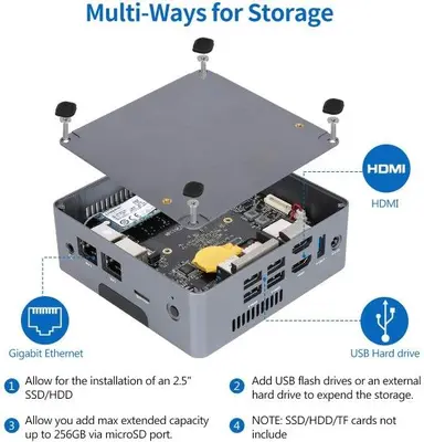 AWOW Mini PC, Windows 10, Celeron N3450, 6GB DDR4, 128GB SSD photo 9