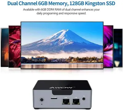 AWOW Mini PC, Windows 10, Celeron N3450, 6GB DDR4, 128GB SSD photo 4