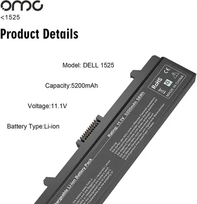OMCreate Battery for Dell Inspiron 1525, 1526, 1545, 1546 (PP29L, PP41L) photo 2