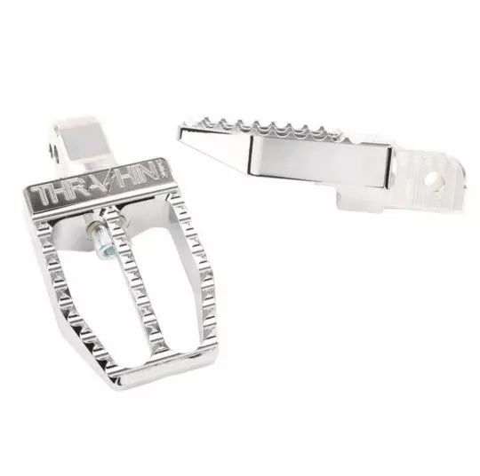 Thrashin Supply Co. Militant Chrome Passenger Footpegs for Harley Softail