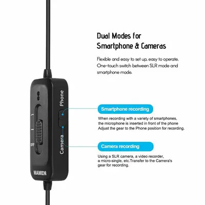 Lavalier Lapel Microphone with Noise Reduction for iPhone, PC and Cameras photo 2