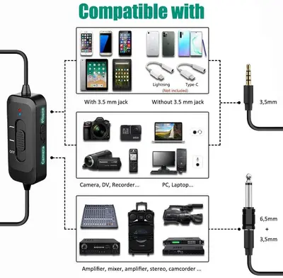 Lavalier Lapel Microphone with Noise Reduction for iPhone, PC and Cameras photo 8