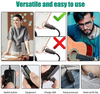 Lavalier Lapel Microphone with Noise Reduction for iPhone, PC and Cameras photo 7