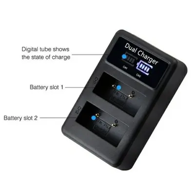 W126 USB LCD Dual Charger for Fujifilm HS30EXR / X-Pro Cameras photo 5