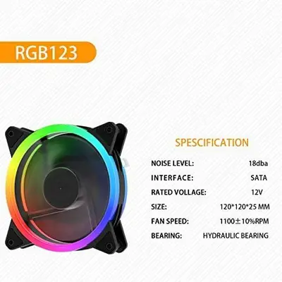 upHere RGB 120mm Case Fan, Wireless LED, Quiet photo 5