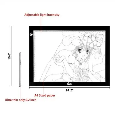 ME456 A4 LED Light Box, 9x12 in, 5mm Ultra-Thin, USB photo 3