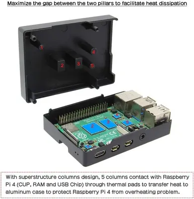 Geekworm Raspberry Pi 4 Aluminum Passive Cooling Case photo 6