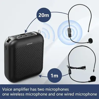 Norwii Portable Voice Amplifier with 2 Headset Mics, Bluetooth, 4000mAh photo 4