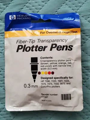 HP 17749T Fiber-Tip Transparency Plotter Pens, 0.3mm