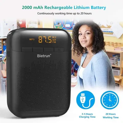Voice Amplifier for Teachers, 20W, 2000mAh, FM Radio (No Microphone) photo 4