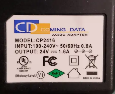 Genuine Coming Data CP2416 24V 1.6A AC/DC Adapter photo 2