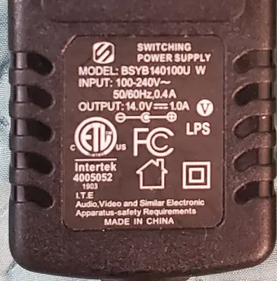 14V 1A Universal AC/DC Power Adapter, 3.5 mm Plug photo 2