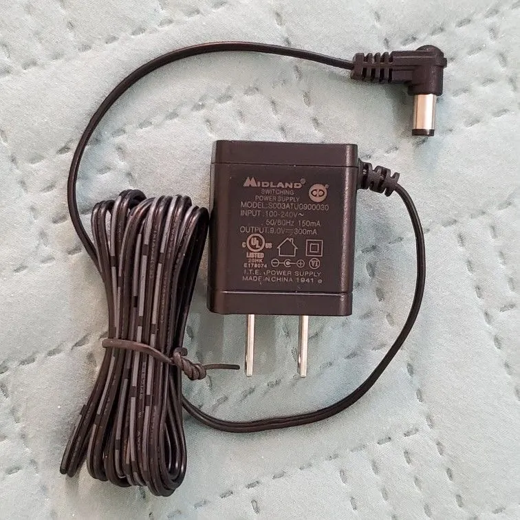 Original Midland 9V 300mA Power Supply Adapter