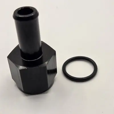 Anodized Aluminum Oil Cooler ATF Fitting, AN10 Female to 12 mm Barb