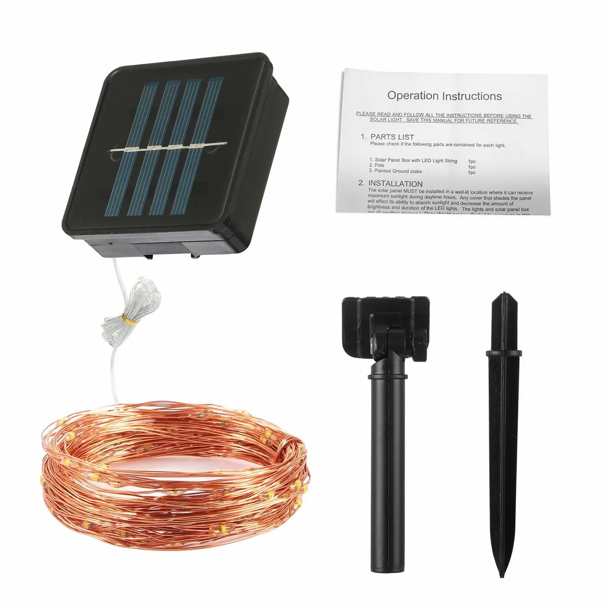 Outdoor Solar String Lights, 100 LED, IP65 Waterproof