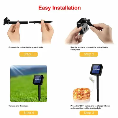 Outdoor Solar String Lights, 100 LED, IP65 Waterproof photo 7
