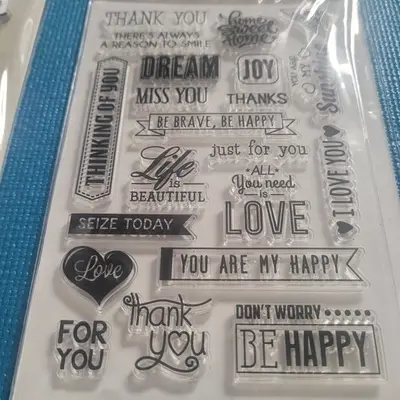 Clear Stamp Set: Car, Birds, Bicycle, Santa, Owls and Text photo 2