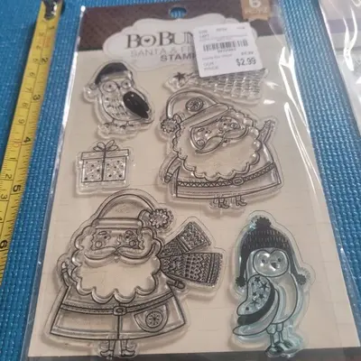 Clear Stamp Set: Car, Birds, Bicycle, Santa, Owls and Text photo 3