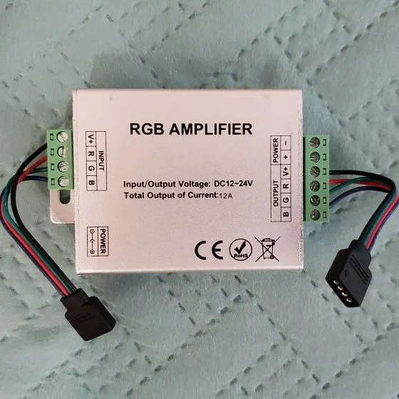 RGB Signal Amplifier Data Repeater for LED Strips, 12V 12A