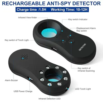 3-in-1 Hidden Camera Detector, Luggage Alarm and Flashlight photo 2