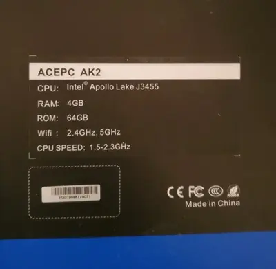 ACEPC AK2 Mini PC, Celeron J3455, 4GB/64GB eMMC, Windows 10 photo 2