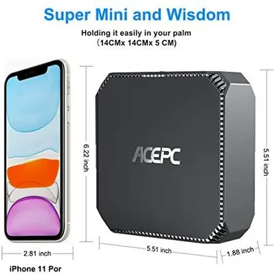 ACEPC AK2 Mini PC, Celeron J3455, 4GB/64GB eMMC, Windows 10 photo 7