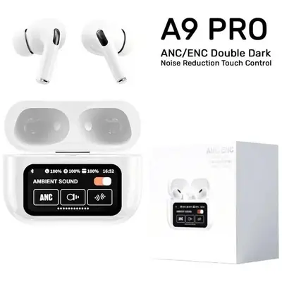 A9 Pro ANC Wireless Earbuds with Touch Screen Case, Bluetooth 5.4 photo 6