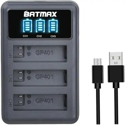 3-Slot USB Battery Charger for GoPro Hero 4