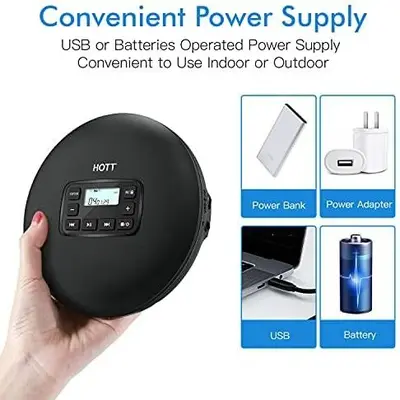 HOTT CD204 Portable Anti-Shock CD Player for Home, Travel and Car photo 6