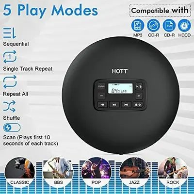 HOTT CD204 Portable Anti-Shock CD Player for Home, Travel and Car photo 8