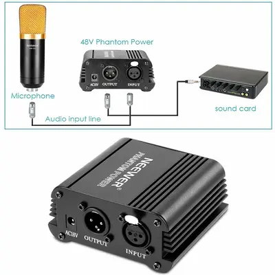 Neewer 1-Channel 48V Phantom Power Supply with Adapter photo 3