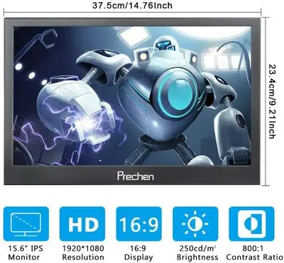 15.6" Slim Portable Monitor with Case, HDMI, 1080P IPS photo 5