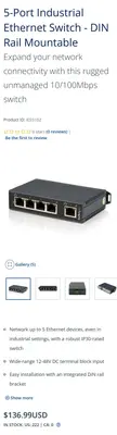 StarTech 5-Port Unmanaged Industrial Ethernet Switch, DIN Rail photo 5