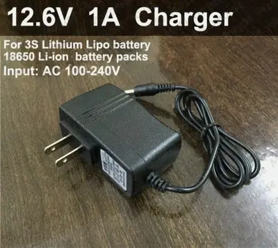 12.6V 1A AC/DC Charger for 3S Li-Ion/LiPo 18650 Batteries photo 2