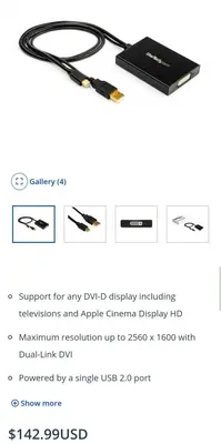 StarTech Mini DisplayPort to Dual-Link DVI Adapter, USB Powered photo 2
