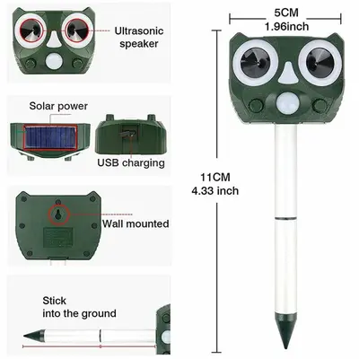 Solar-Powered Pest Repeller for Birds, Dogs, Insects and Rodents photo 6