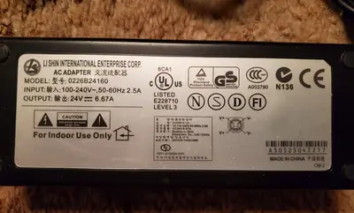 LI SHIN 0226B24160 24V 6.67A 160W Original AC Adapter for LCD TVs