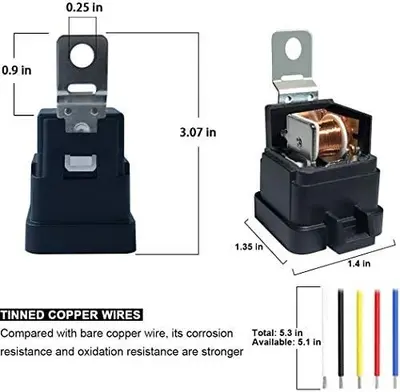 IRHAPSODY 24V DC 40/30A Waterproof Relay with Heavy Duty 12AWG Harness photo 5