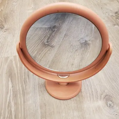 Danielle Creations Double-Sided Compact Vanity Mirror, 10x Magnifying, Rose Gold