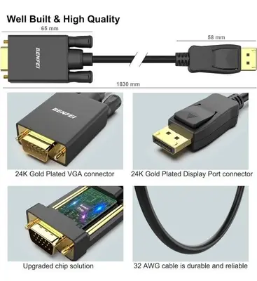 BENFEI DisplayPort to VGA Cable, 6 ft photo 3