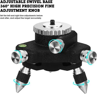 12-Line 3D Green/Blue Laser Level with Base, 360 Rotation, Self-Leveling photo 4
