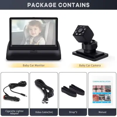 Car Baby Monitor Camera with Straps and Night Vision (No Screen) photo 10