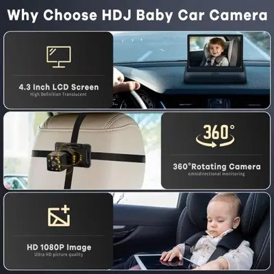Car Baby Monitor Camera with Straps and Night Vision (No Screen) photo 6